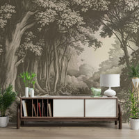 Layered tree design in mushroom brown colorway

