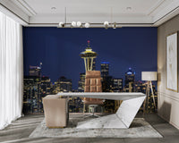 Non‑woven mural wallpaper featuring Seattle’s waterfront view


