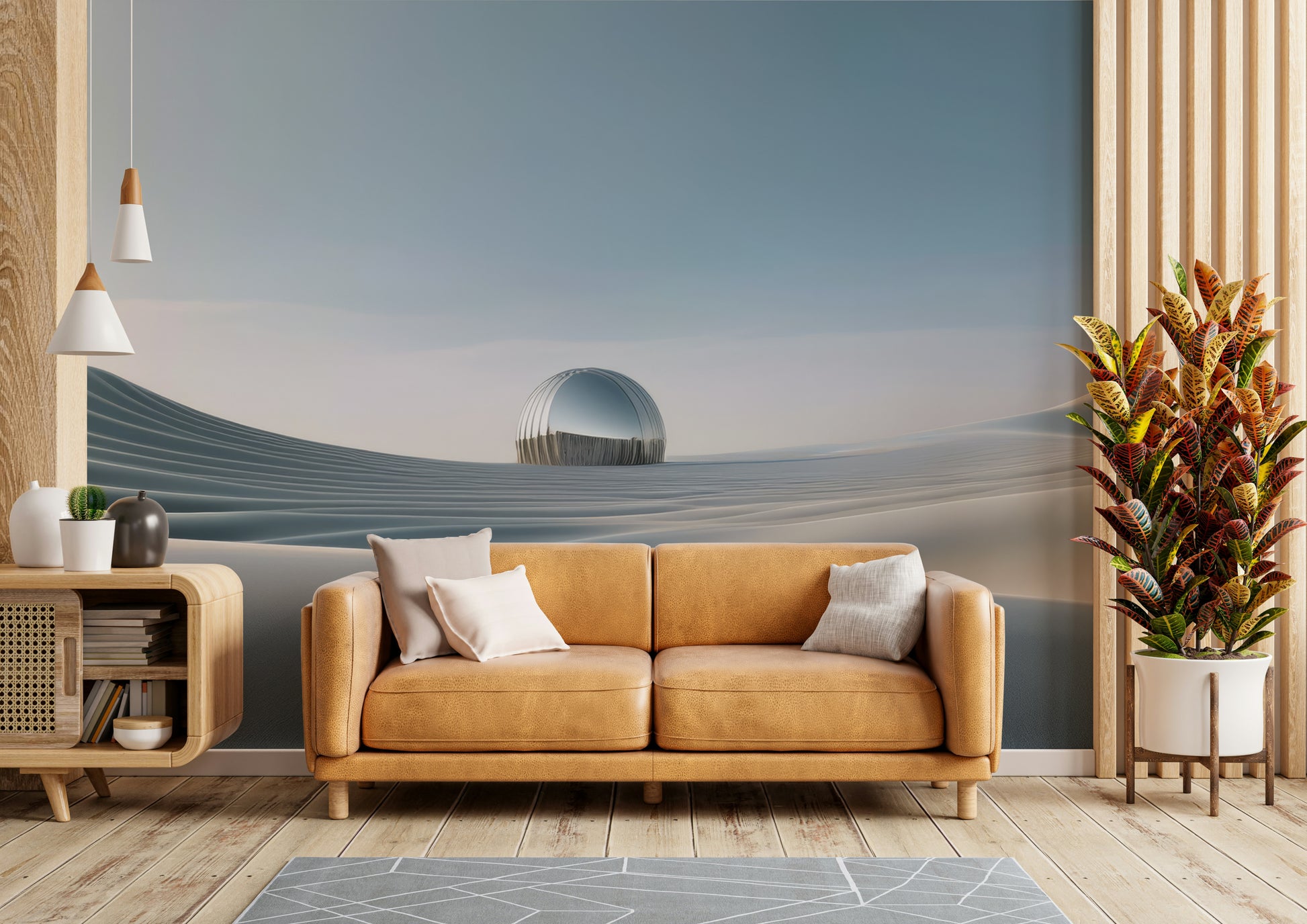 Silent Sands wall mural with soft beige dune layers

