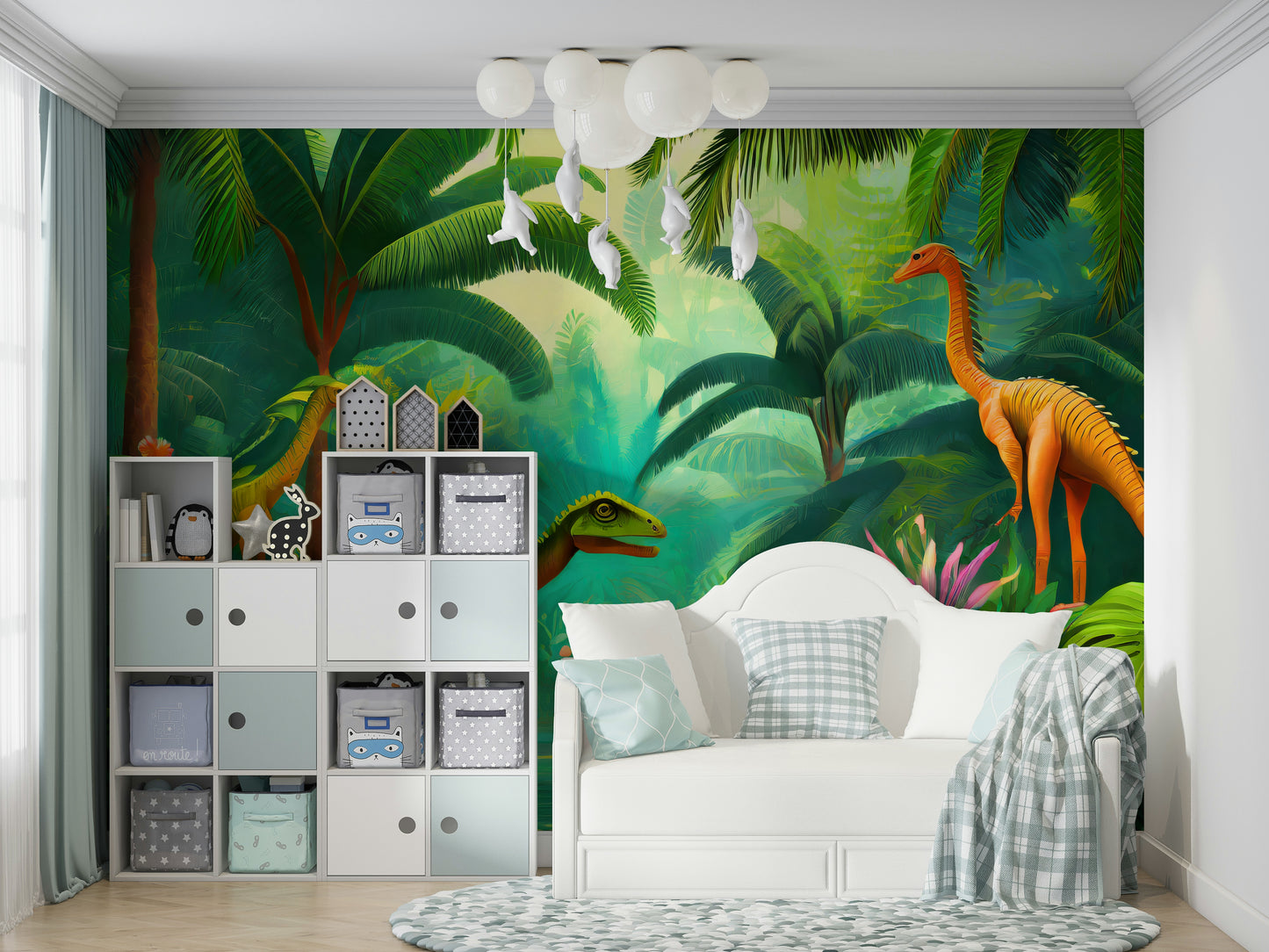 Brachiosaurus and Stegosaurus in prehistoric wallpaper

