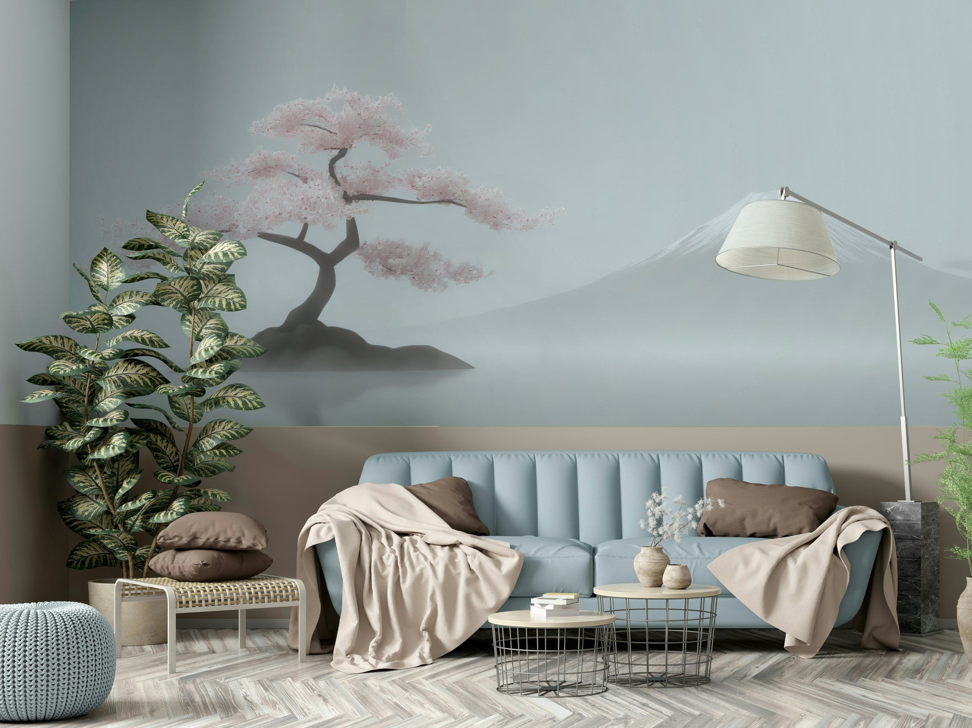 Calm floral imagery in wallpaper for walls

