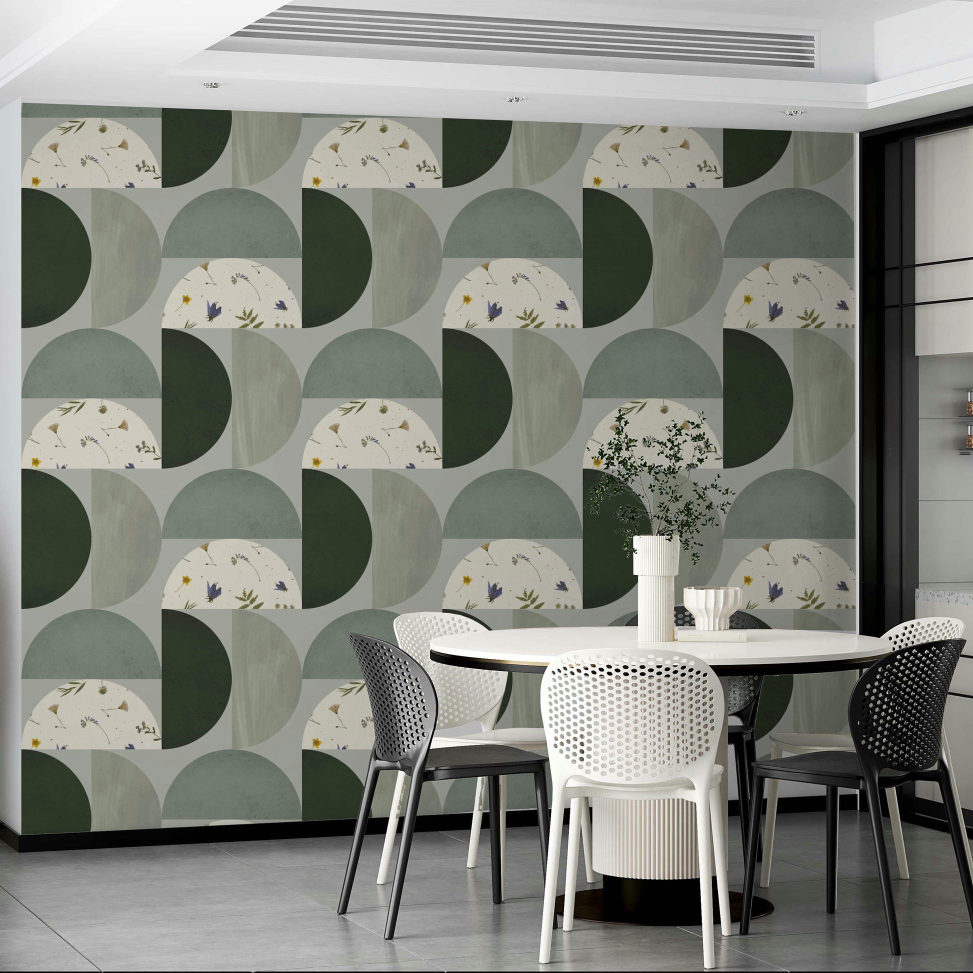 Decorative mural with gentle movement and calm colors

