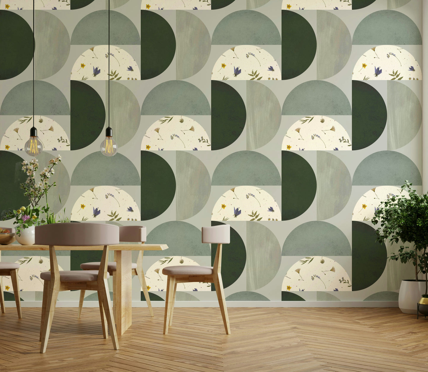 Modern abstract wallpaper for serene interiors

