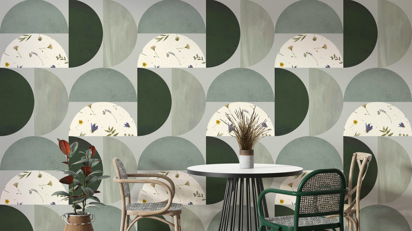 Mescolanza 18 mural wallpaper with soft abstract forms

