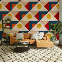 Decorative mural with vintage geometric pattern

