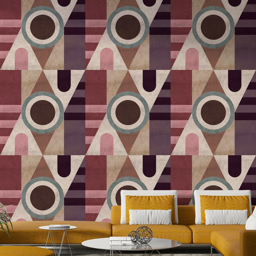 Urban texture mural wallpaper with geometric design

