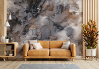 Sophisticated and bold Gilded Smoke wall mural

