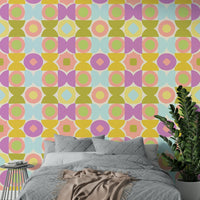 Peel-and-stick Kaleidoscope Kisses wallpaper for easy decor

