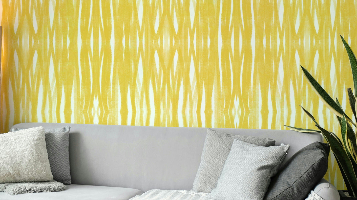 Sunshine Strokes wallpaper with vibrant yellow design

