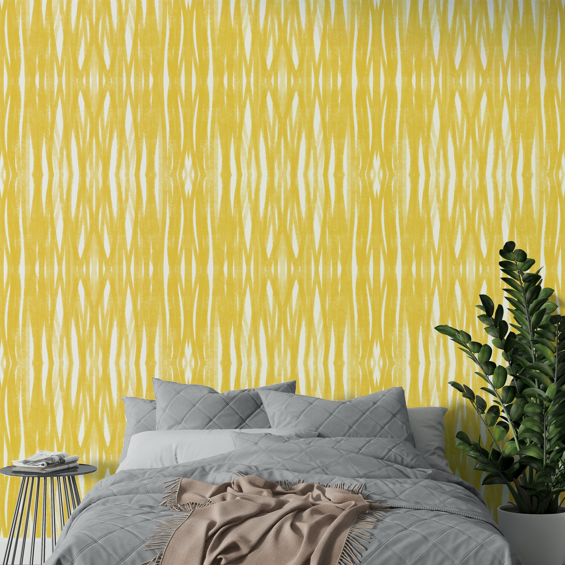 Bold Sunshine Strokes wallpaper for energetic spaces


