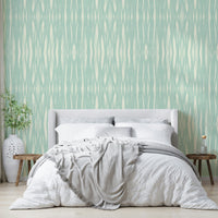 Fluid lines Aqua Flow wallpaper for calming decor

