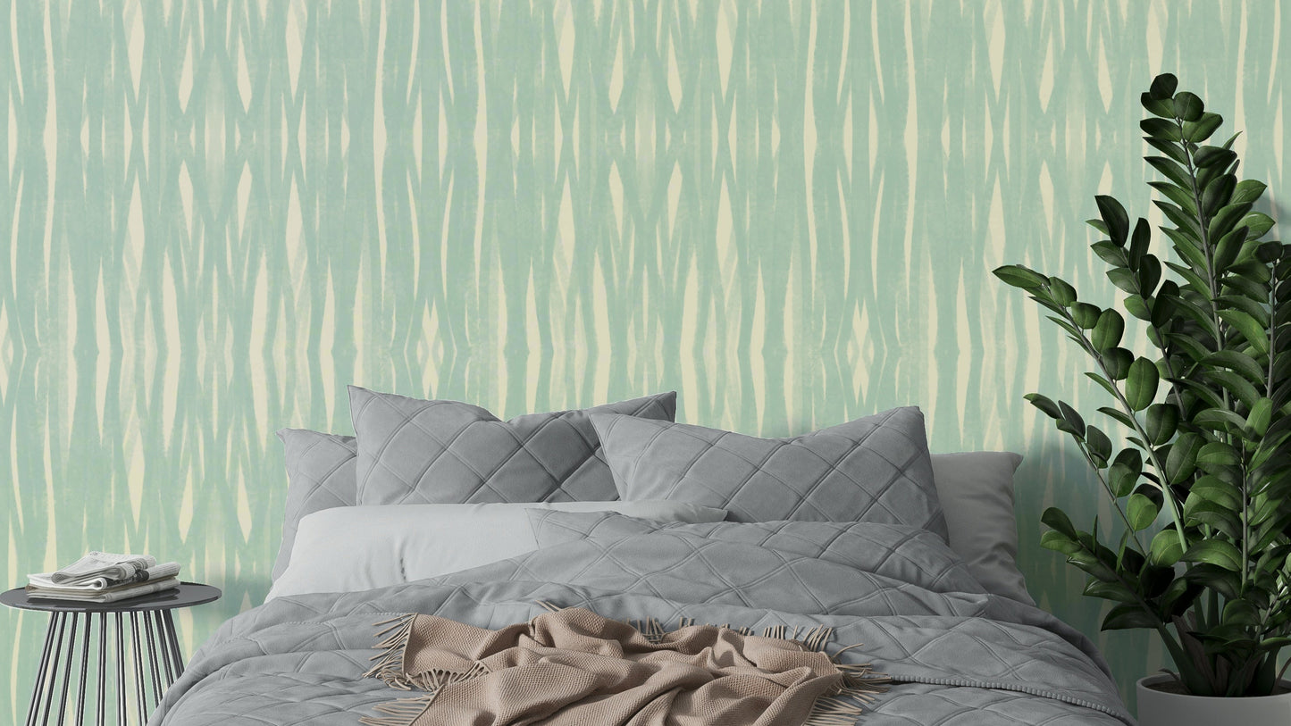 Aqua Flow wallpaper with calming blue water design

