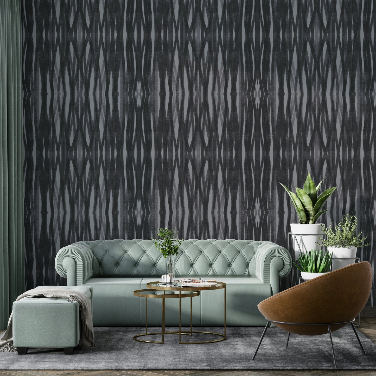 Charcoal Symmetry wallpaper for contemporary spaces

