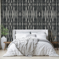 Sophisticated charcoal weave wallpaper for bedrooms

