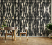 Textured charcoal weave wallpaper for stylish walls

