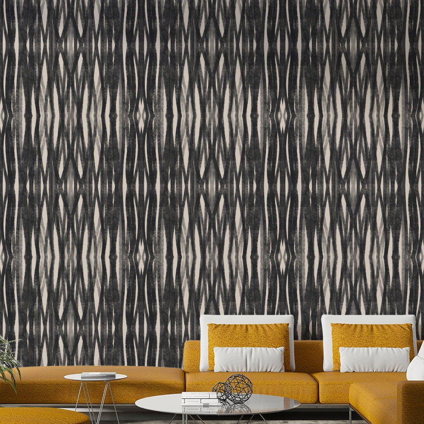 Peel-and-stick Ethereal Charcoal Weave wallpaper for walls

