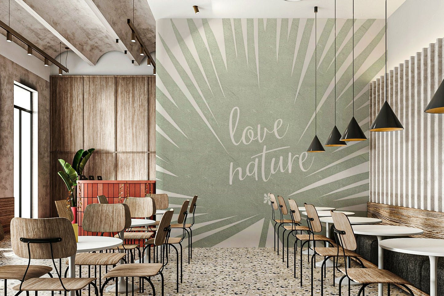 Nature-inspired Love Nature wall mural for living room

