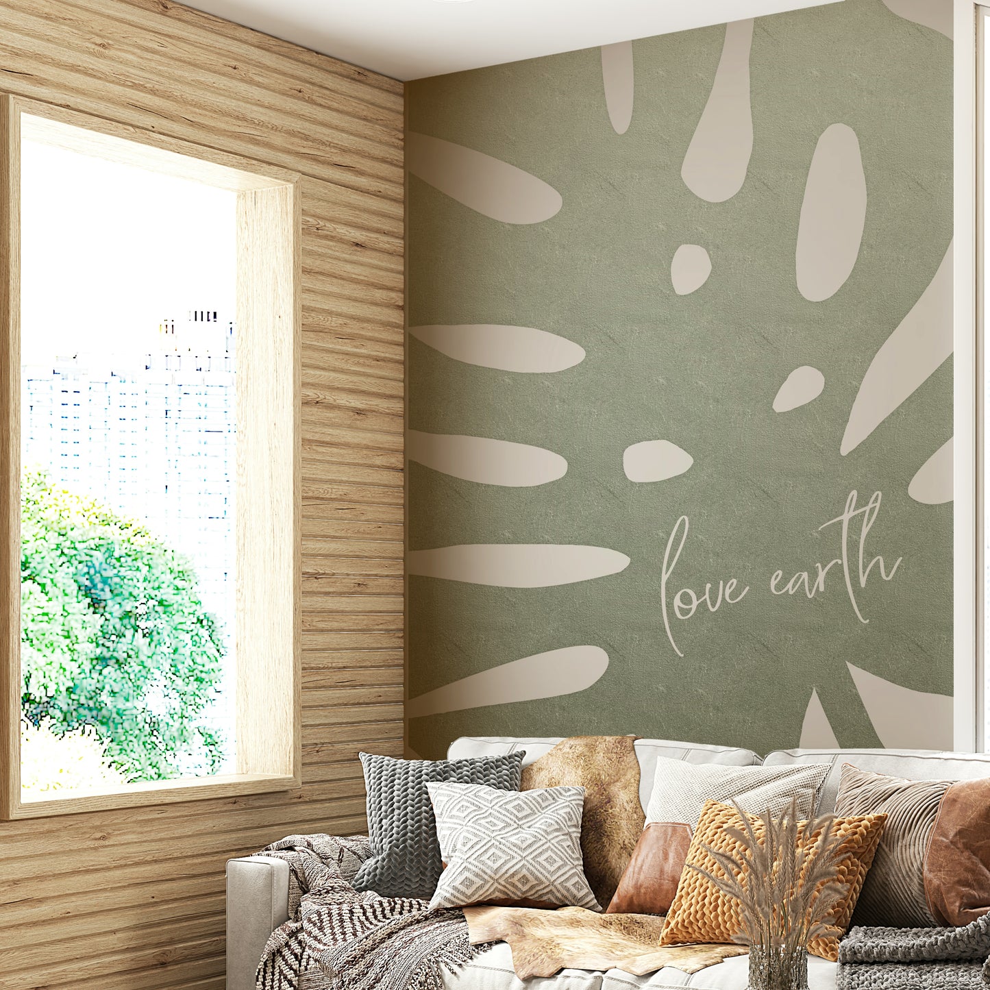 Earth-loving mural wallpaper for nature-themed interiors

