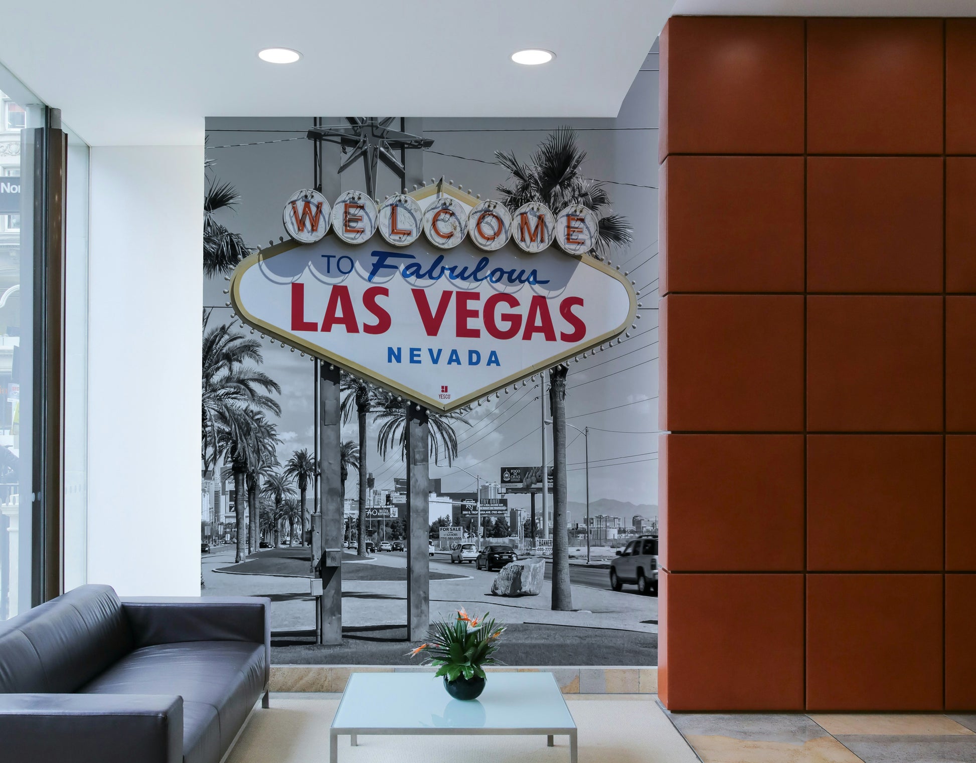 Bold Las Vegas Sign peel and stick wall mural

