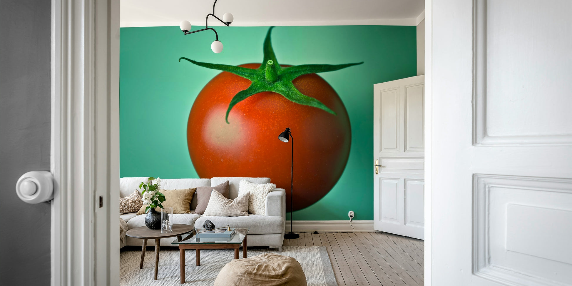 Realistic red tomato wall mural perfect for home kitchens

