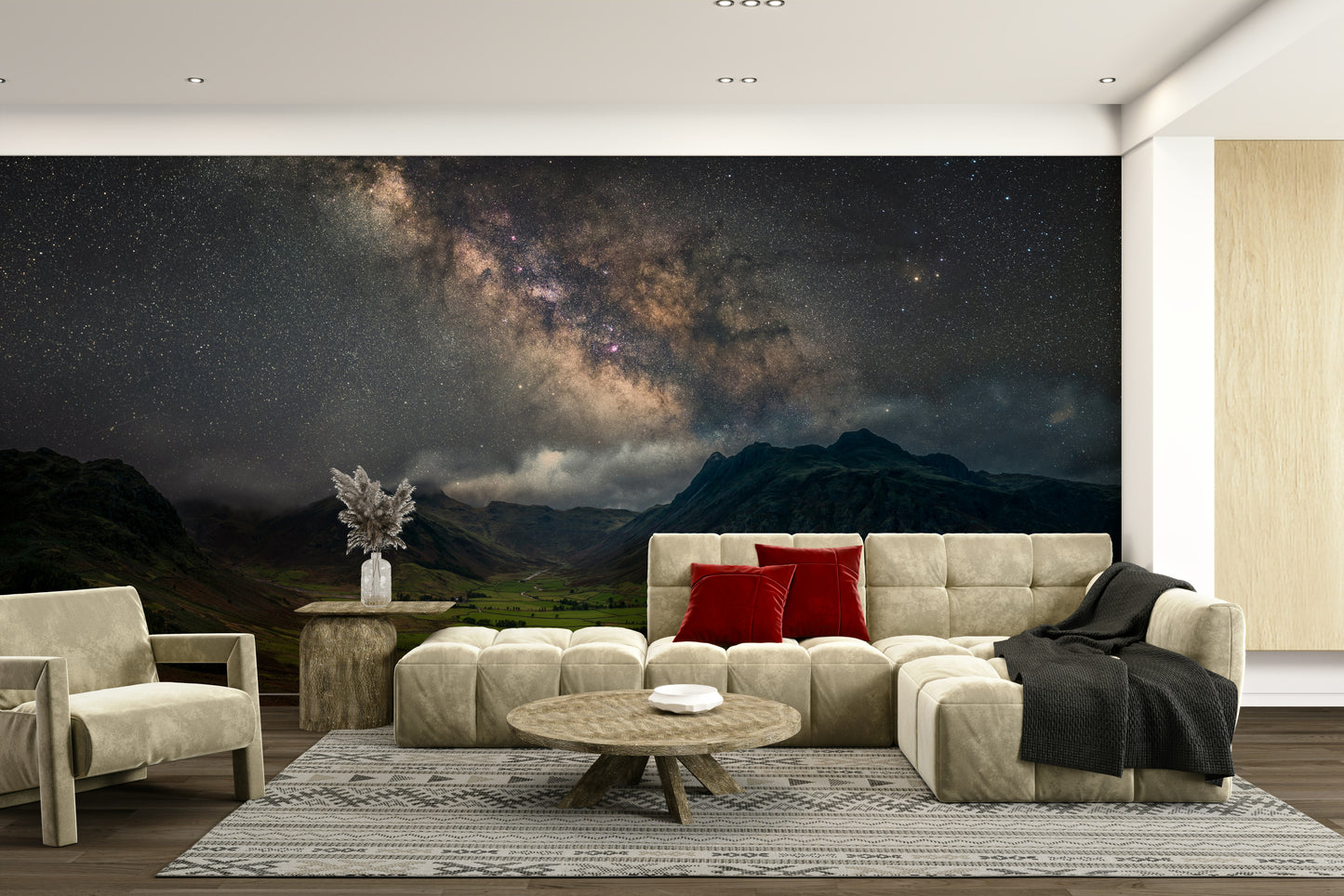 Beautiful Milky Way mural with galaxy effect

