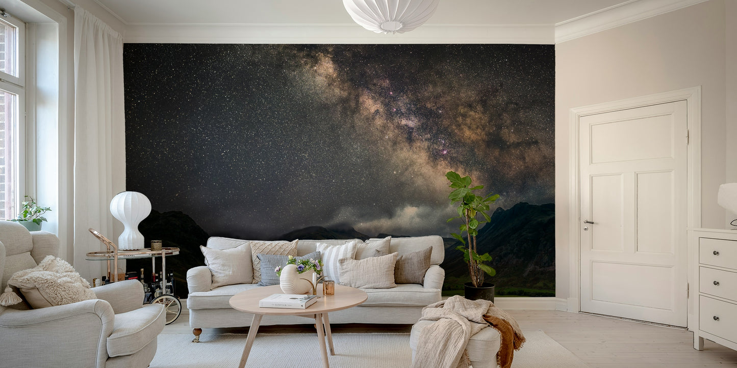 Celestial wall mural with vibrant Milky Way

