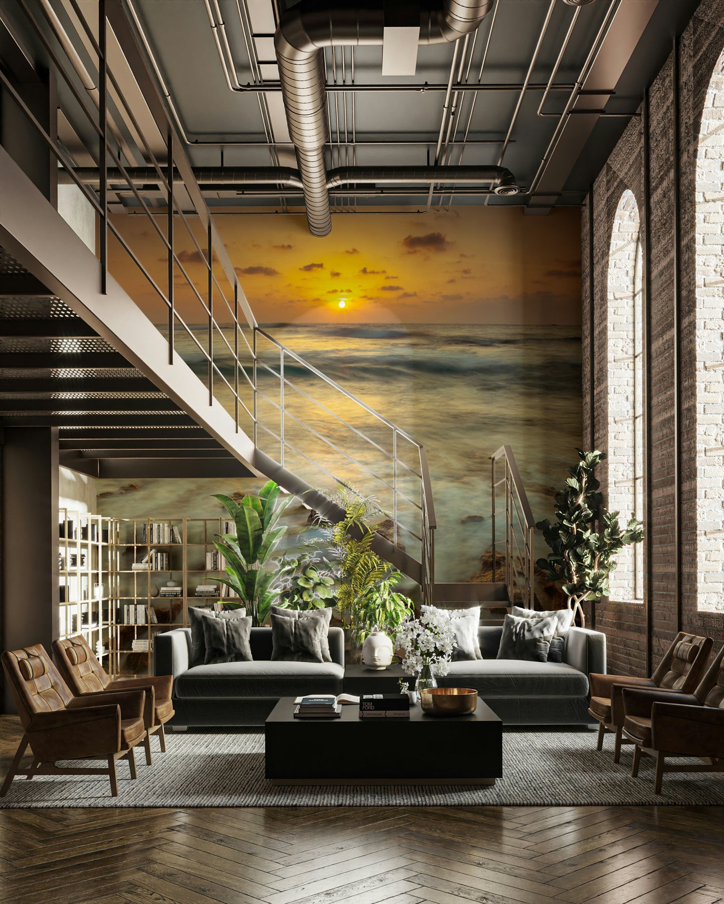 Peaceful shoreline wall art at dusk

