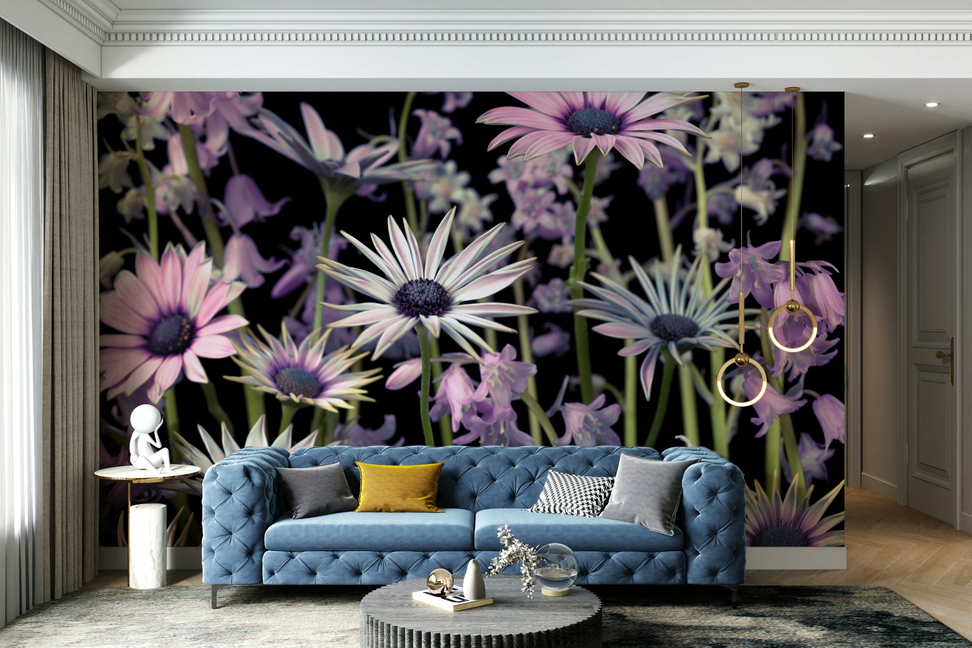 Beautifully detailed flowers adding color and life to your room

