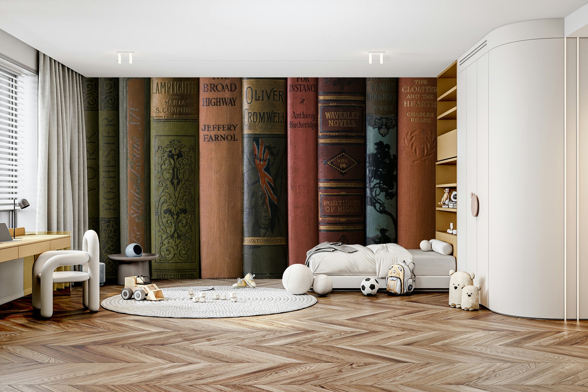 Unique book spine designs offering a timeless, literary aesthetic

