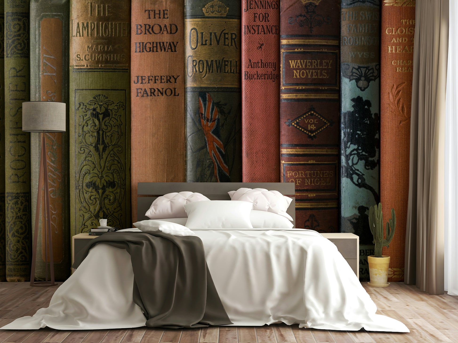 Nostalgic collection of classic book spines arranged on a shelf

