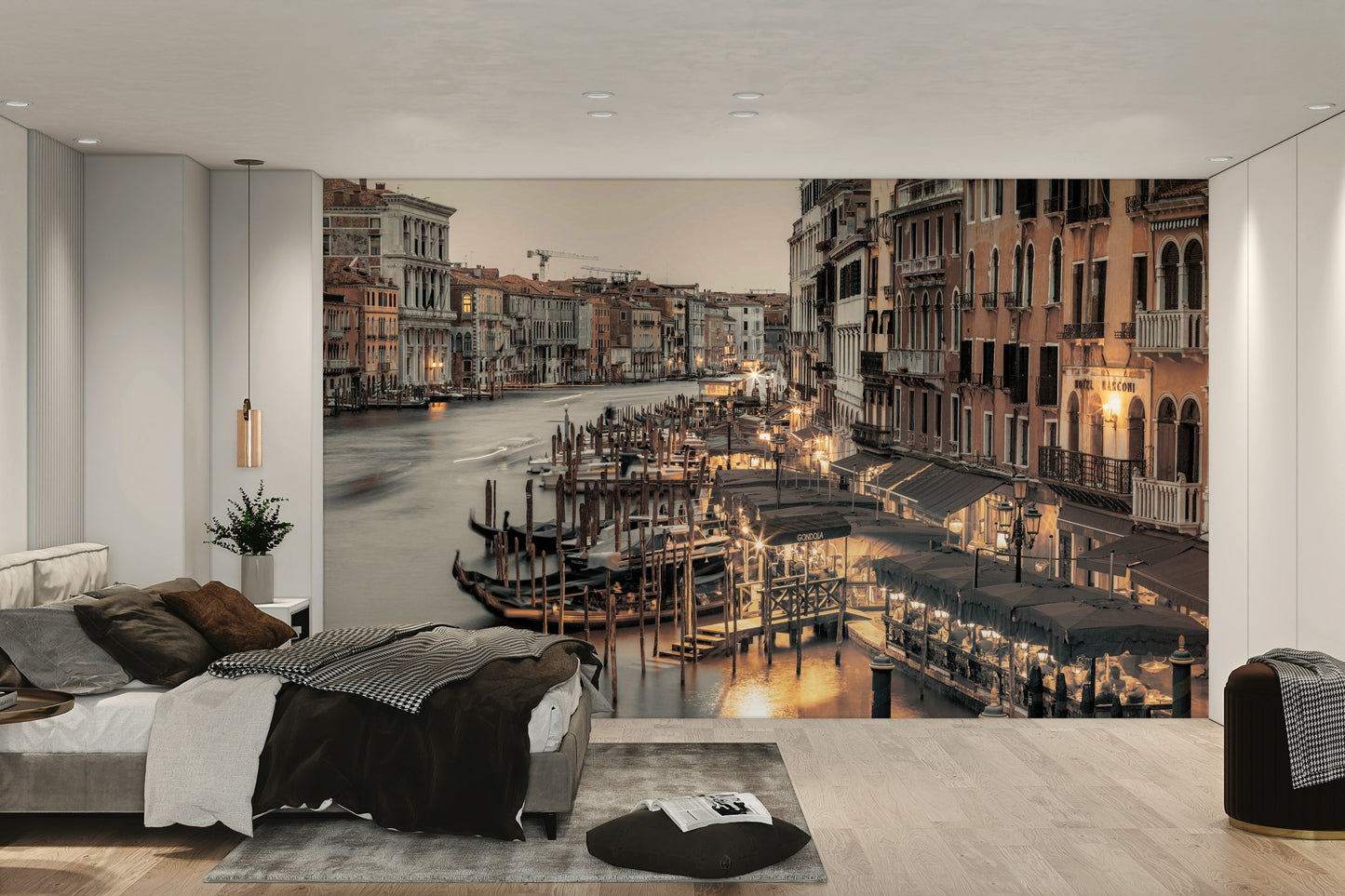 Elegant gondolas and reflections in Venice's tranquil canals

