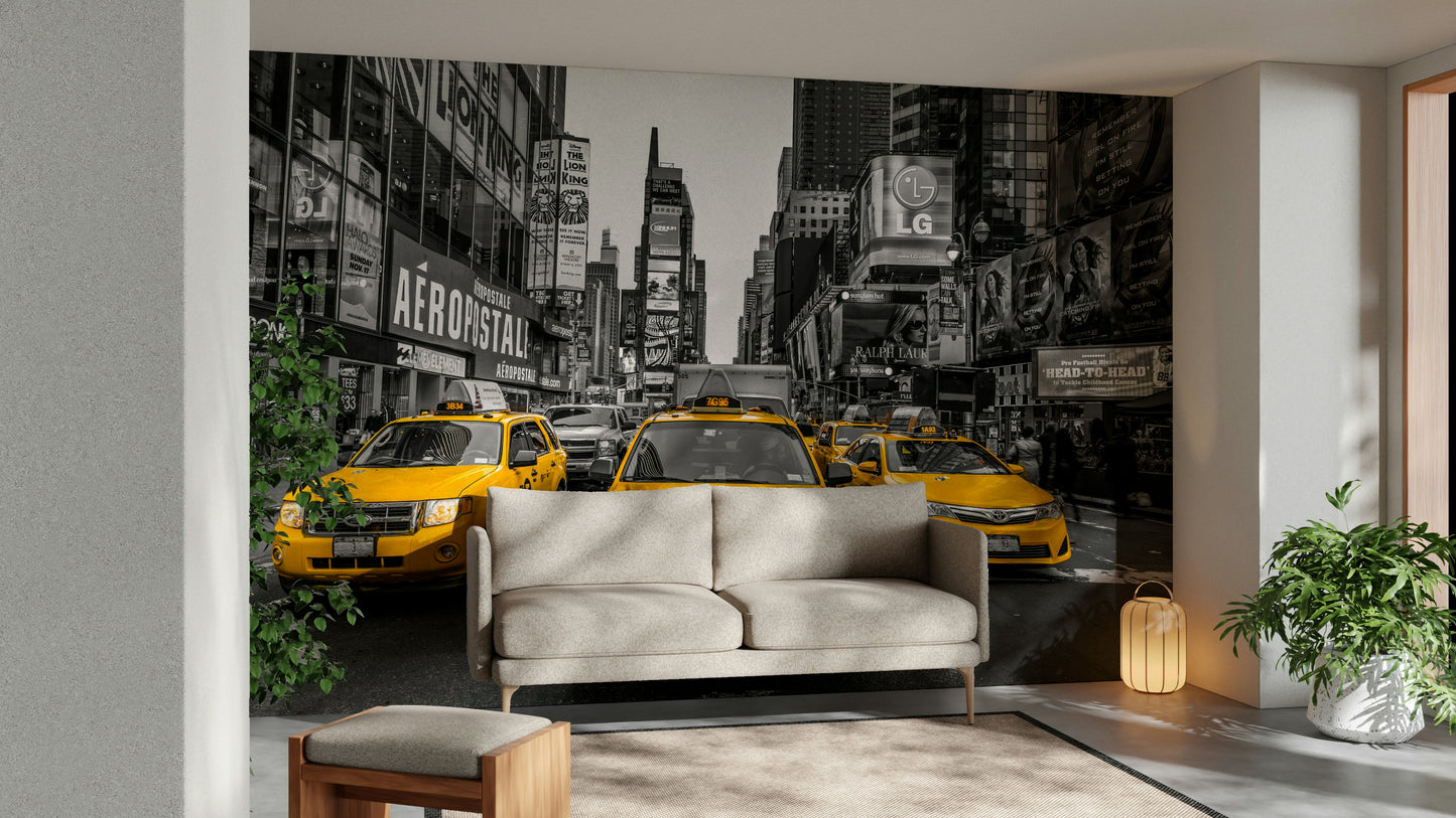 Urban mural wallpaper perfect for city-themed interiors


