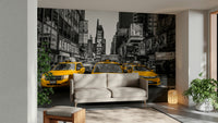Urban mural wallpaper perfect for city-themed interiors

