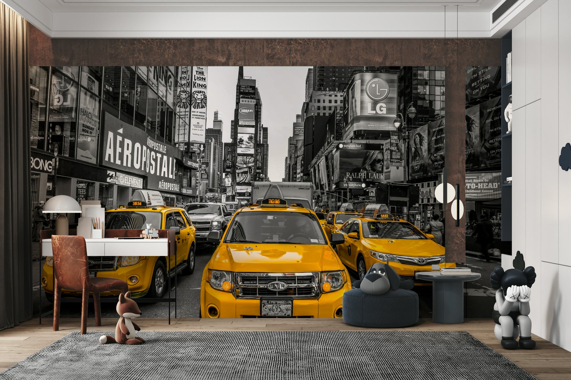 Times Square energy and excitement reflected in this mural

