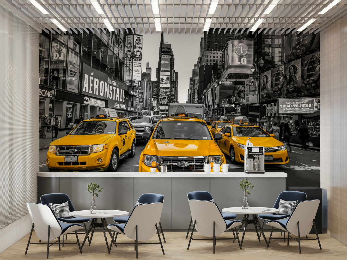 Busy New York street captured in dynamic mural wallpaper

