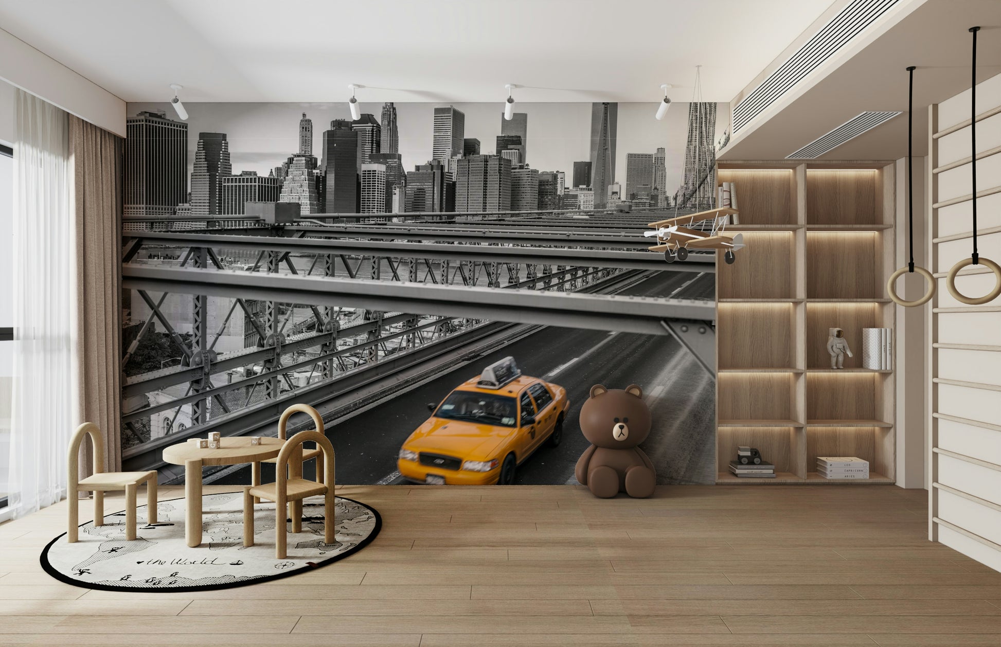 Monochrome wallpaper for walls showcasing New York’s vibrant energy

