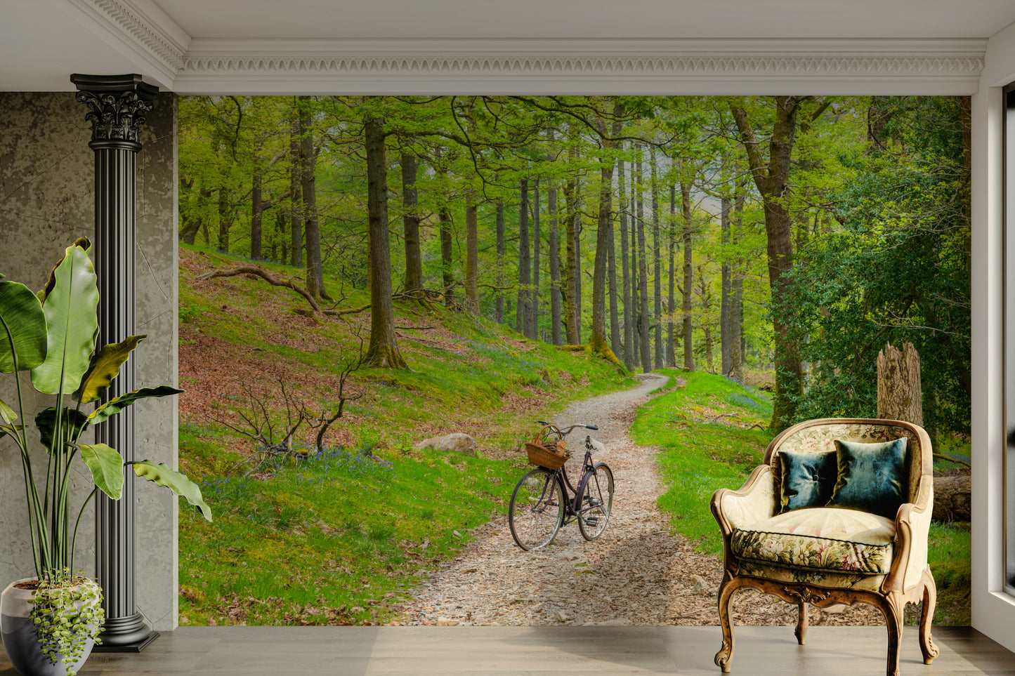 Peaceful woodland design perfect for bedrooms or living rooms

