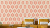 Siena Blush Tiles Wallpaper with soft blush and geometric pattern

