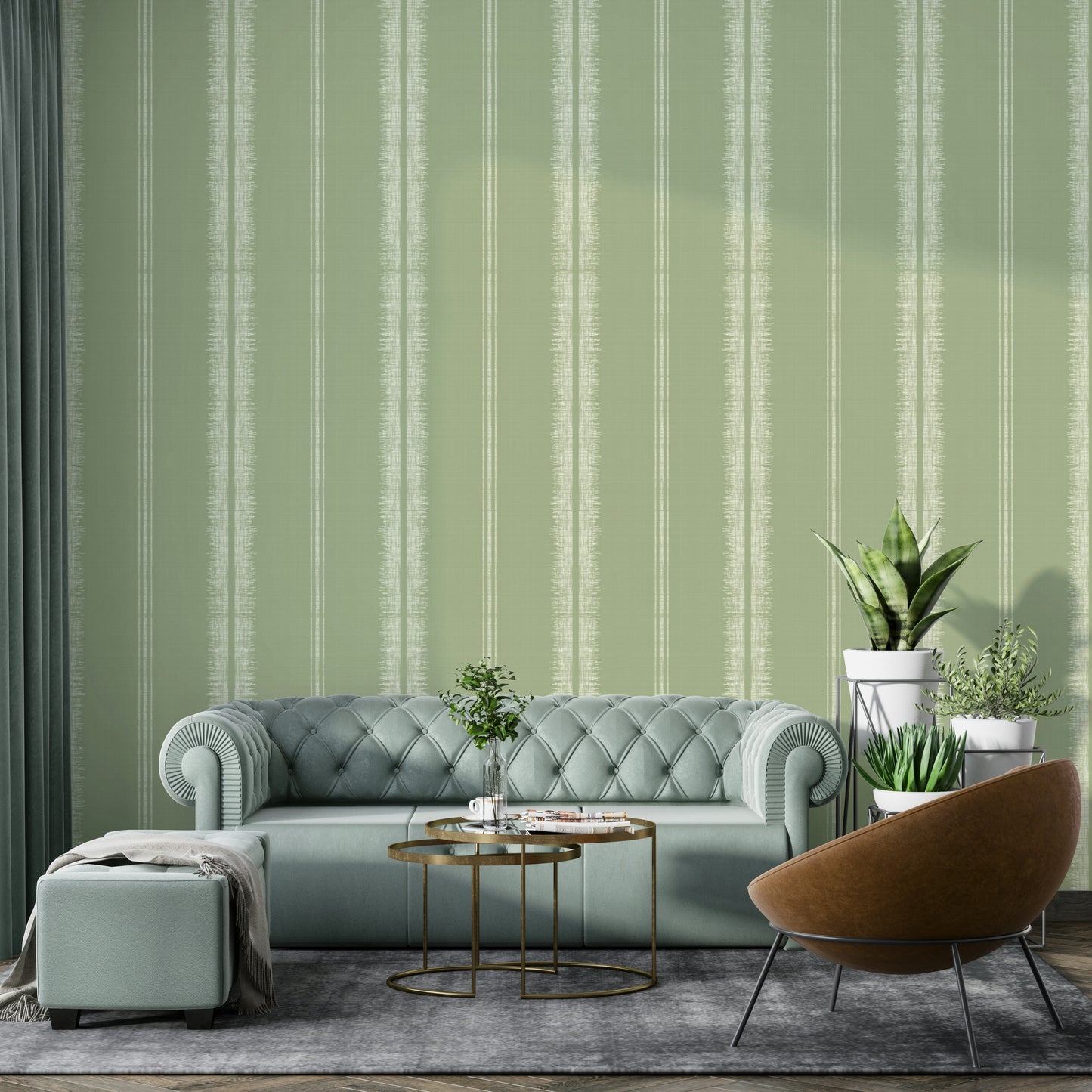 Light green boho striped design for a serene atmosphere

