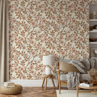 Elegant floral wallpaper for bedroom walls

