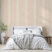 Peel-and-stick Boho Stripes Satin wallpaper for easy application

