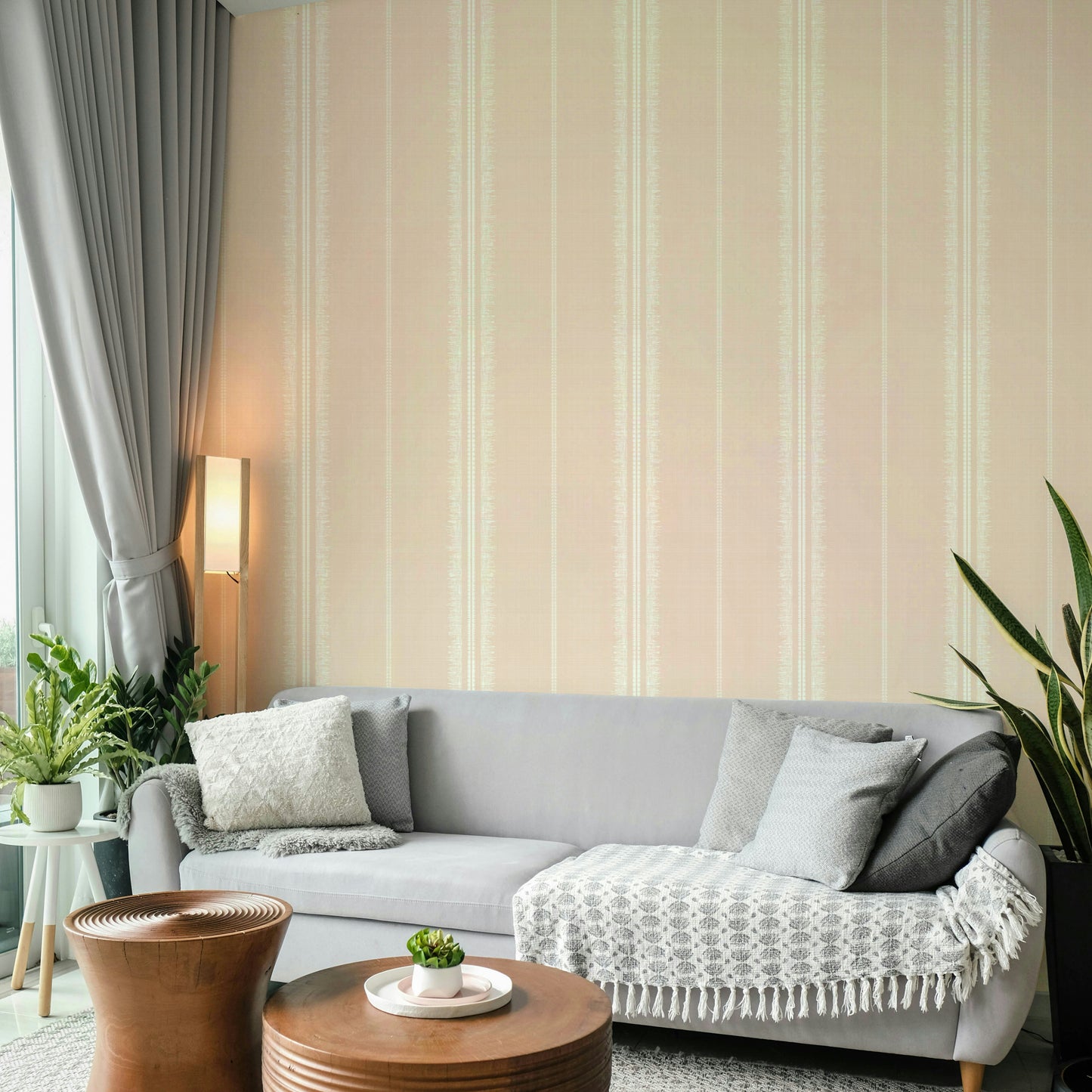 Elegant Boho Stripes Satin wallpaper for living rooms

