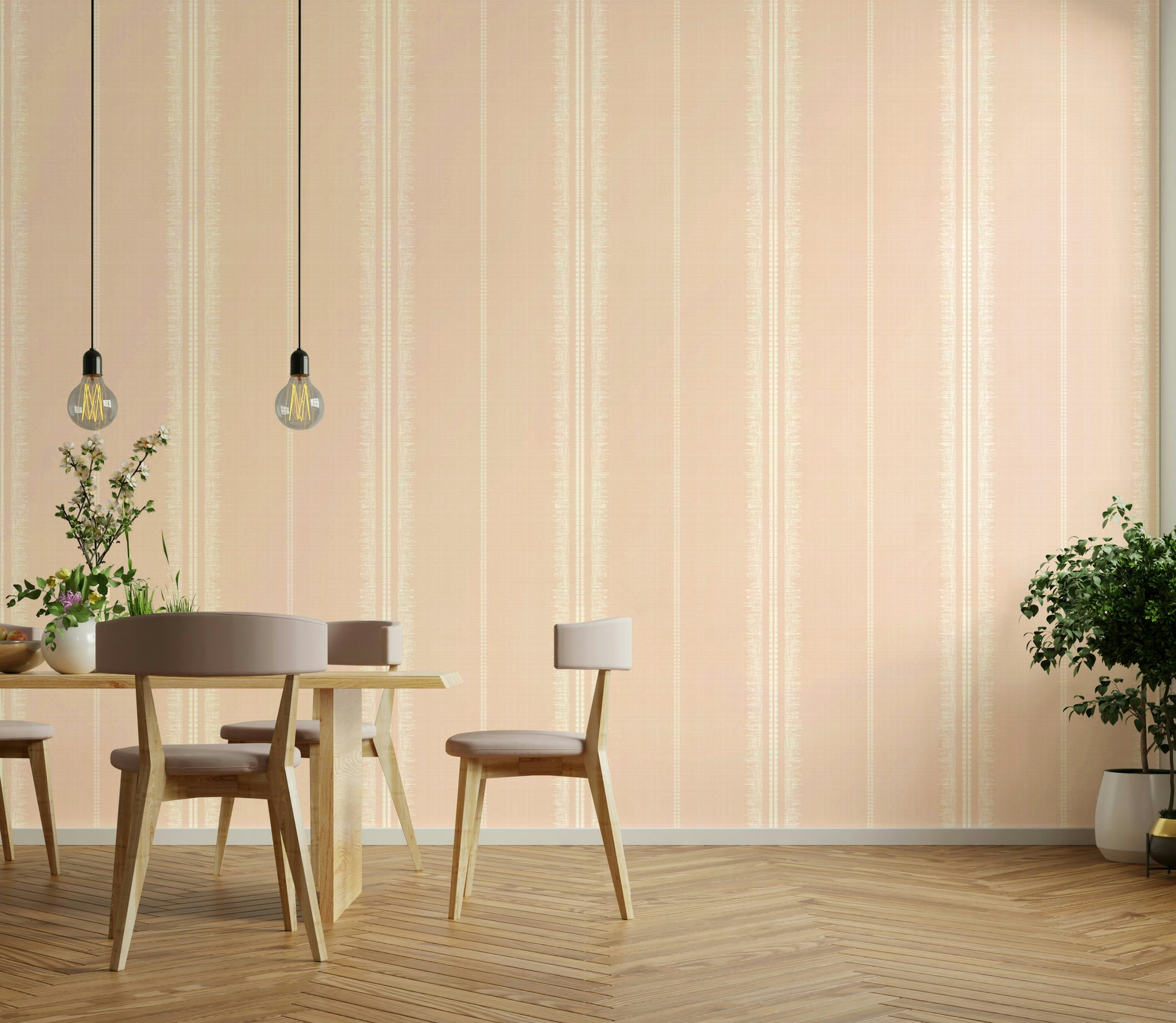 Satin sheen Boho Stripes wallpaper for calming spaces


