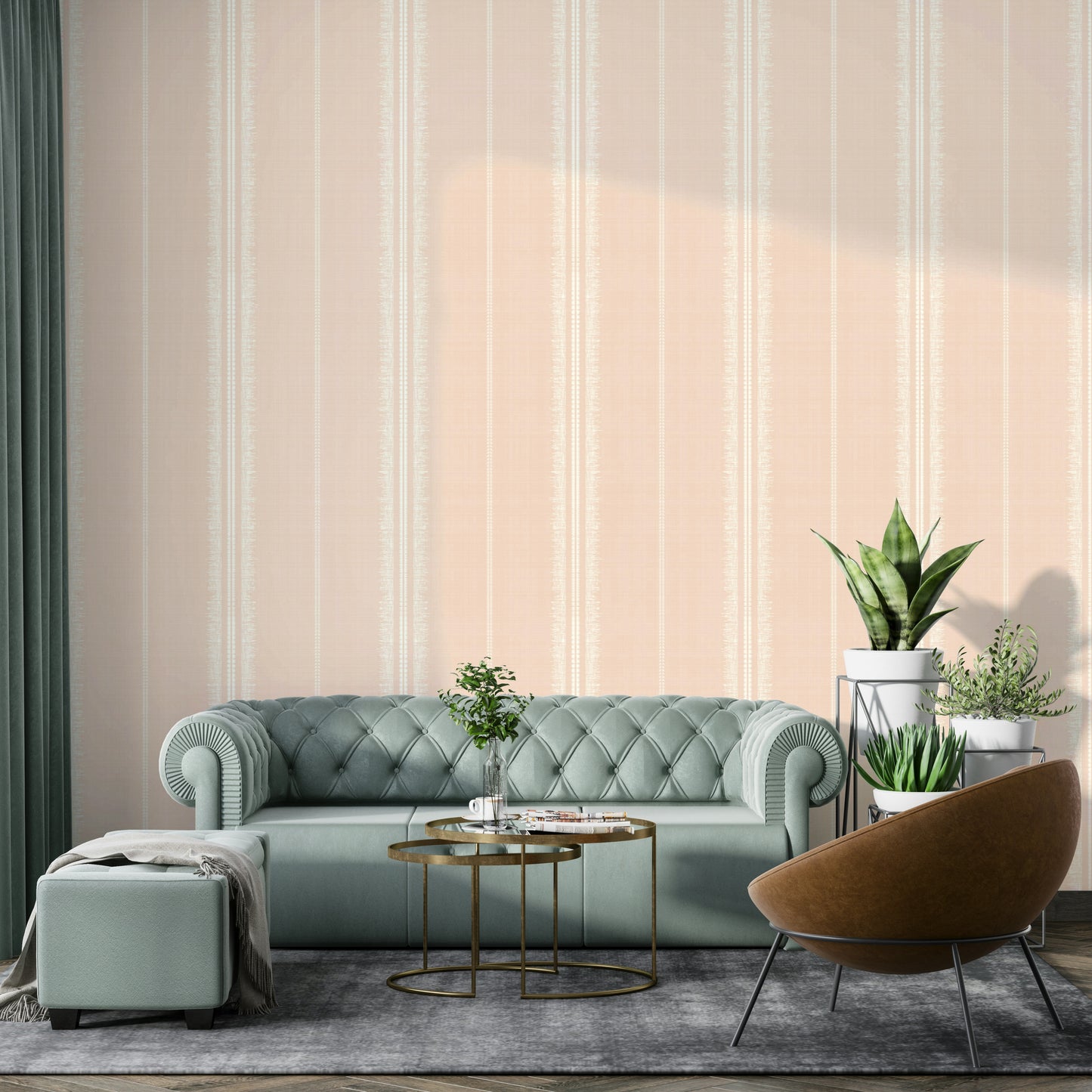 Subtle striped Boho Stripes Satin wallpaper for modern interiors

