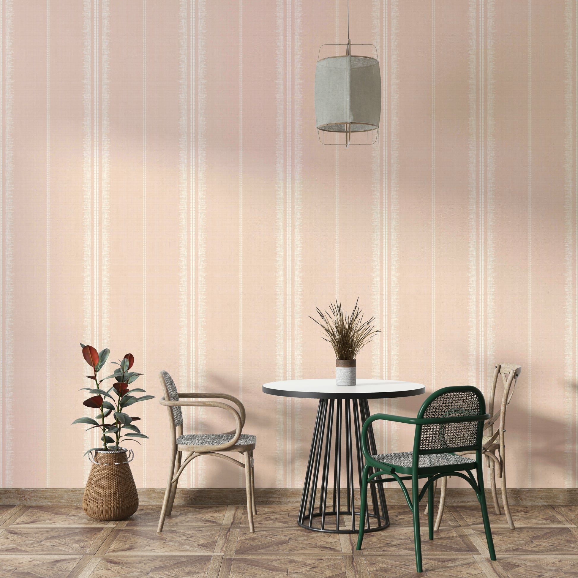 Boho Stripes Satin wallpaper for a serene and stylish room

