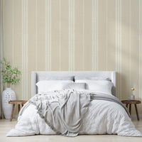 Boho Stripes Sand wallpaper for serene living room spaces

