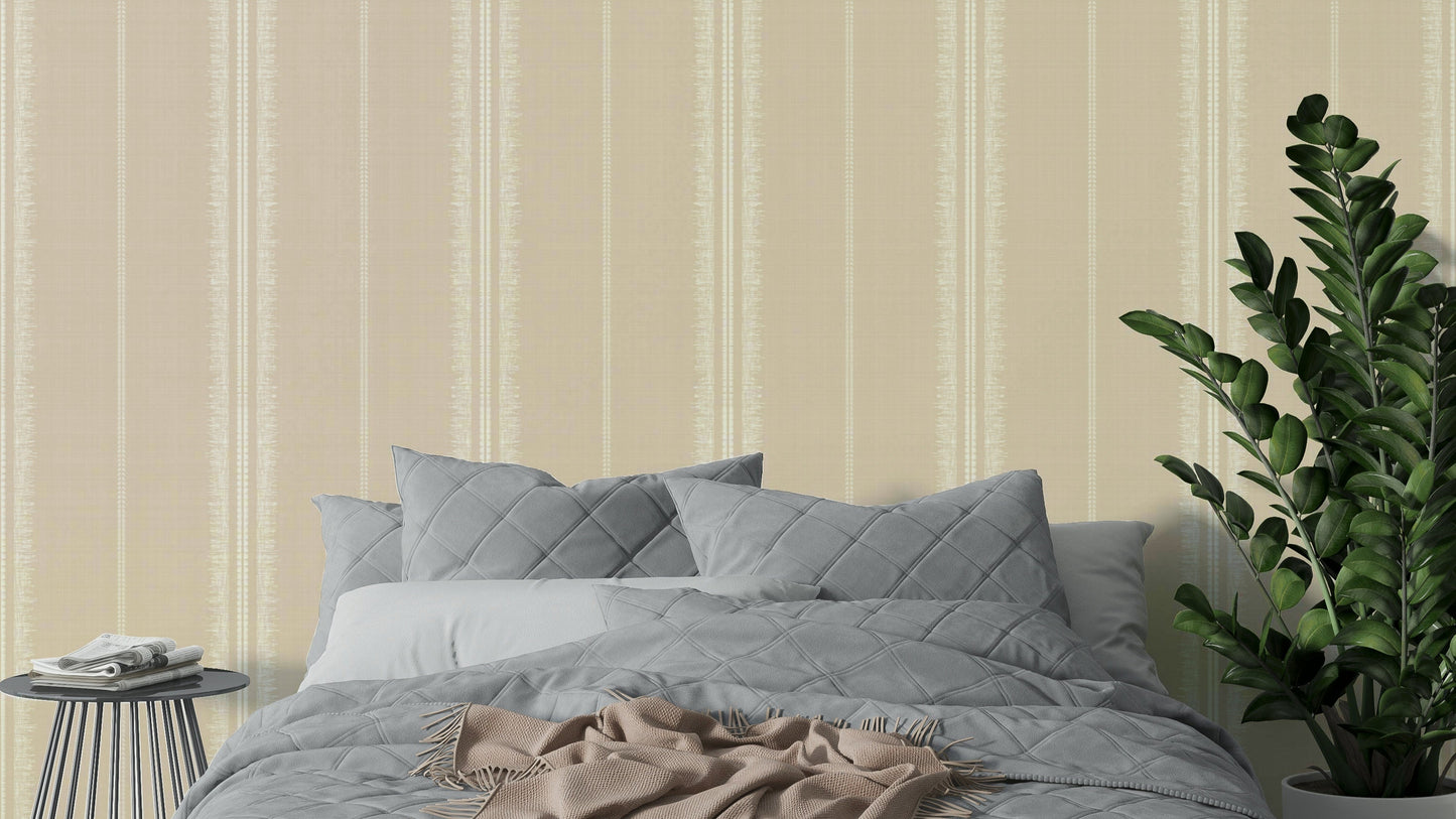 Boho Stripes Sand wallpaper for cozy, natural decor

