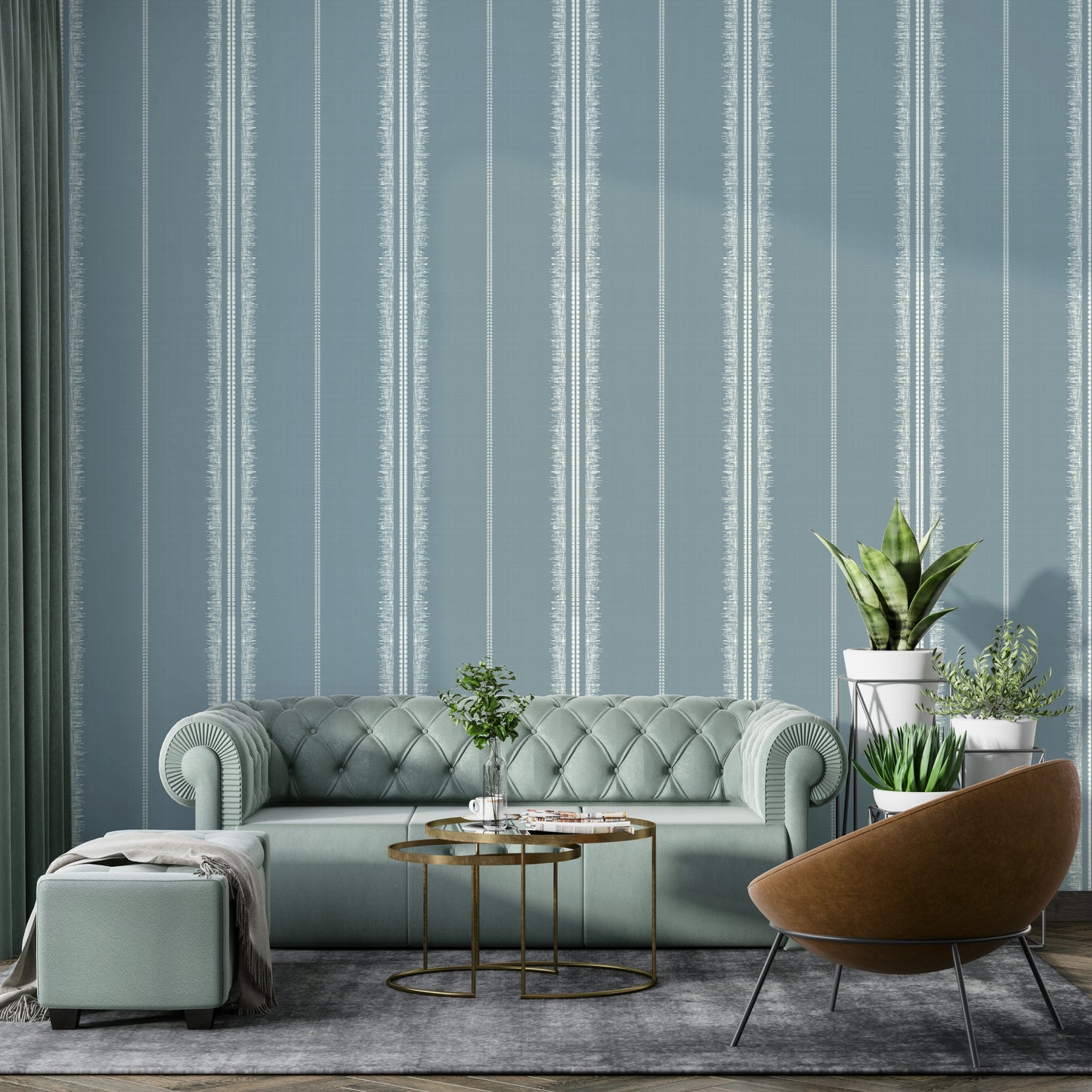 Warm-toned Boho Stripes Arona wallpaper for living rooms

