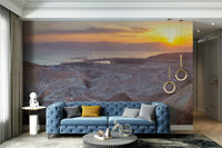 Soft light desert mural for living rooms

