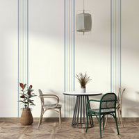 Minimalist stripe mural with winter feel
